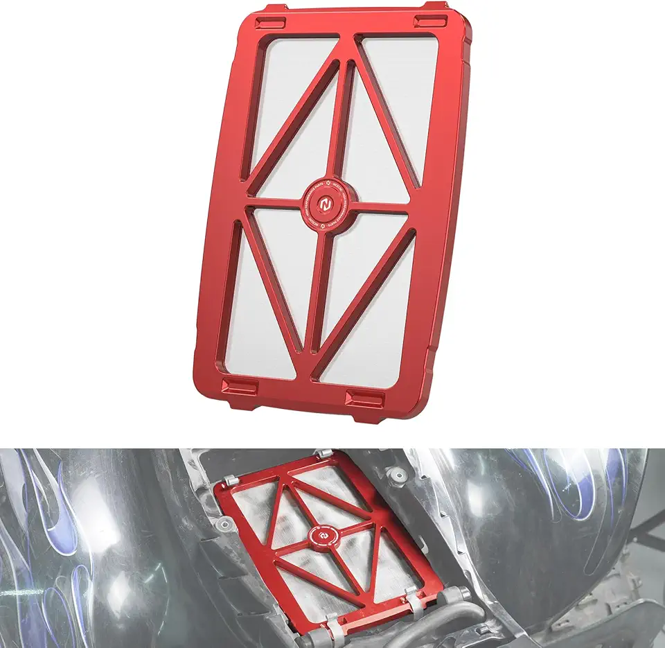 T6 Aluminum Airbox Lid Cover Compatible with Honda TRX450R 2006-2009,TRX450ER 2006-2014 Red,Replacement for 17217-HP1-900