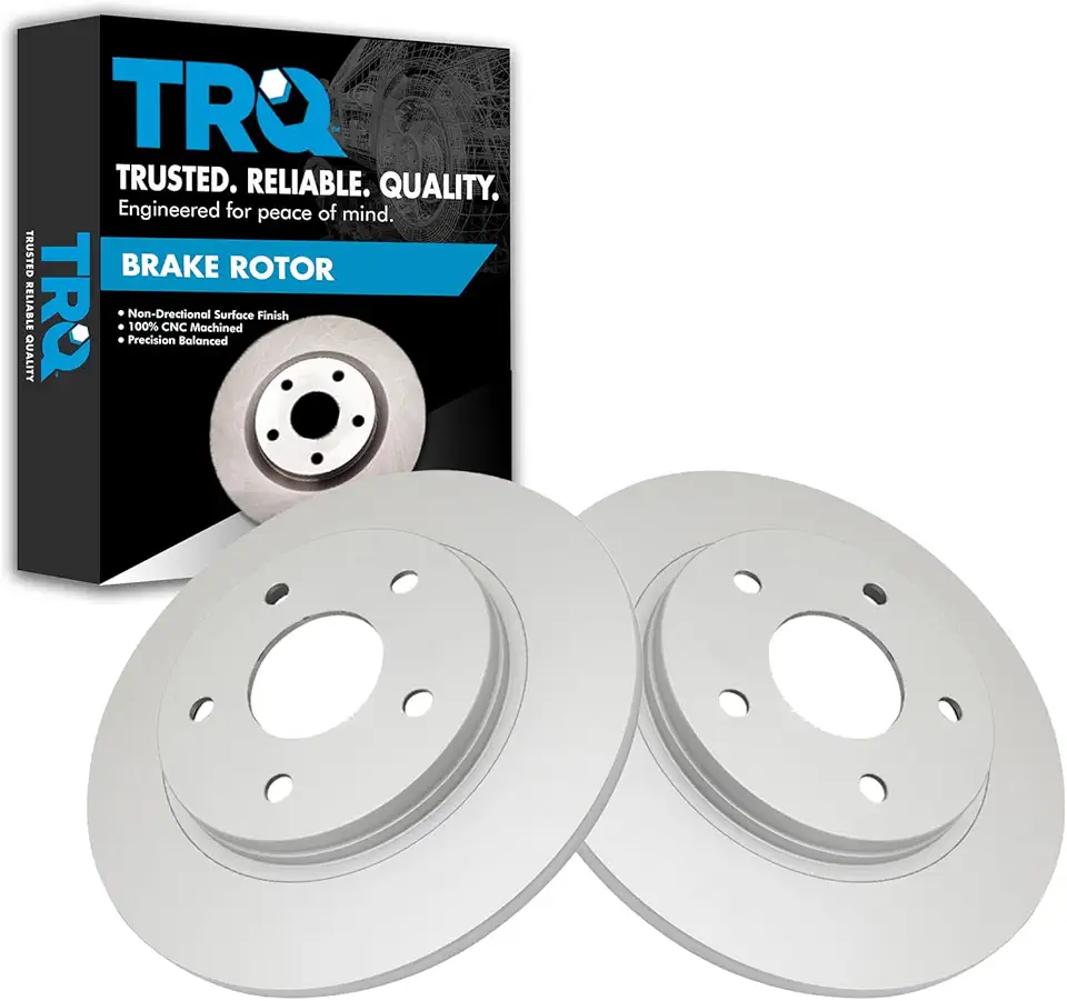 TRQ Rear Brake Rotors Set Premium G-Coated Driver & Passenger Side Compatible with 2008-2016 Chrysler Town & Country Dodge Grand Caravan 2009-2013 Journey 2012-2015 Ram C/V 2009-2014 Volkswagen Routan