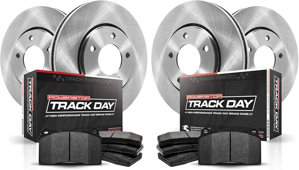 Power Stop TDBK5450 Track Day Front and Rear Brake Kit- Brake Rotors and Brake Pads For Ford Mustang 2011-2014 [Model Specific]