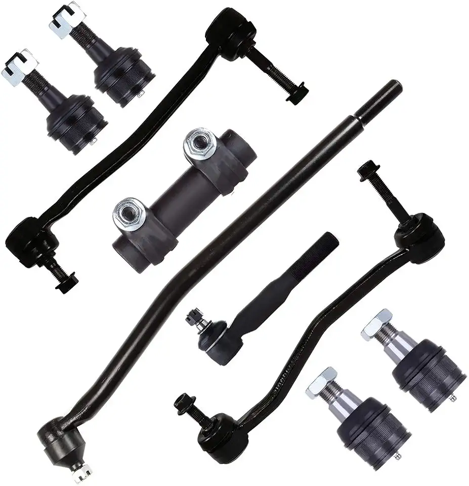 SCITOO 9pcs Front Suspension Kit For F-250 Super Duty 2000-2004 For F-350 Super Duty 2000-2004 (w/Parts Lower Upper Ball Joint, Sway Bar Link, Inner Outer Tie Rod End, Adjusting Sleeve)