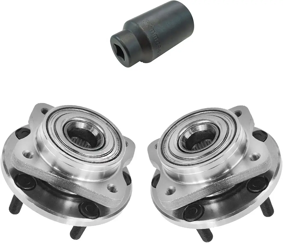 TRQ Wheel Bearing & Hub Assembly Front Pair w/ 32mm Socket for Chrysler Dodge