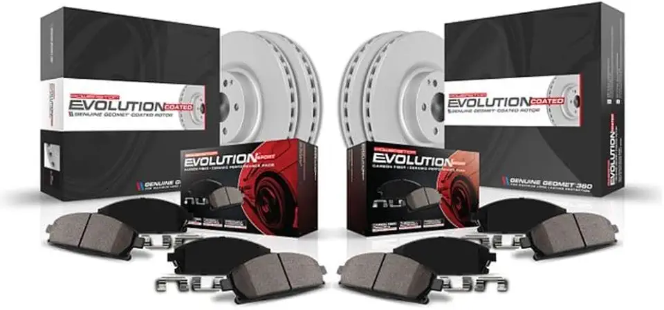 Power Stop CRK6663 Coated Brake Rotor and Ceramic Brake Pads- Front & Rear For Mini Cooper Countryman 2011-2016, Mini Cooper Paceman 2013-2016 [Model Specific]