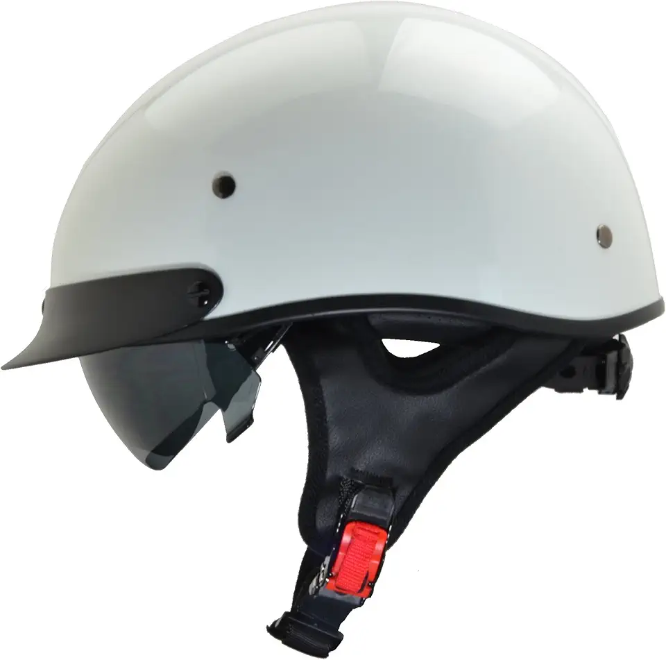 Vega Warrior Motorcycle Half Helmet with Sunshield/Adjustable Size Dial DOT Half Face Skull Cap for Bike Cruiser Chopper Moped Scooter ATV