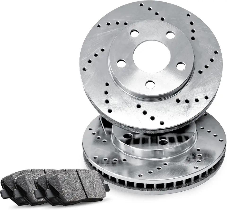 R1 Concepts Front Brakes and Rotors Kit |Front Brake Pads| Brake Rotors and Pads| Ceramic Brake Pads and Rotors |fits 1984-1987 Honda Civic, 1988-1991 Honda CRX, 2001-2006 Honda Insight