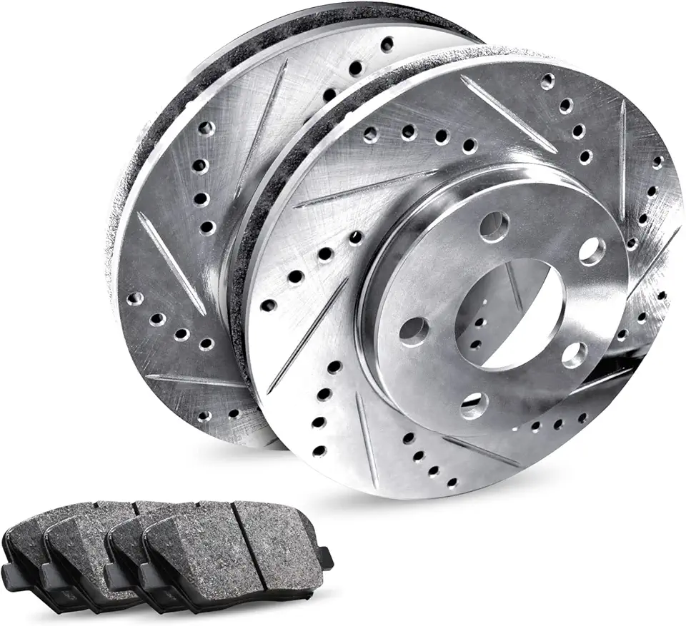 R1 Concepts Rear Brakes and Rotors Kit |Rear Brake Pads| Brake Rotors and Pads| Ceramic Brake Pads and Rotors |fits 1969-1978 BMW 2500, 2800, 2.8 Bavaria, 3.0S, 3.0Si, 530i, Bavaria