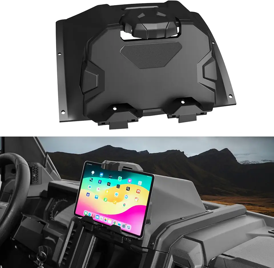 Tablet Phone Holder for Polaris Xpedition XP/ADV 2024+, Electronic Device Mount with Storage Box for 2024+ Polaris Xpedition XP/XP 5/ADV/ADV 5 Accessories