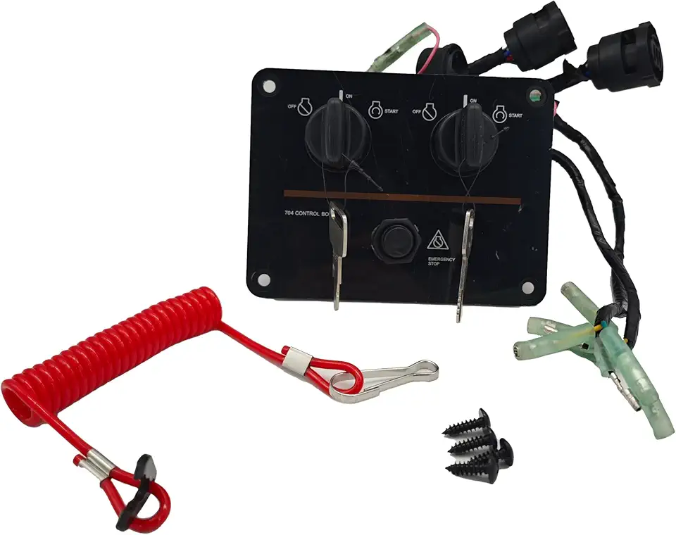 6K1-82570-13-00 Dual Twin Engine Key Switch Panel Twin Station for Yamaha Outboard 6K1-82570-00/01/02/03/04/05/06/07/08/10/11/12/13/14/15-00