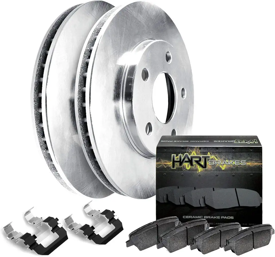 Hart Brakes Rear Brakes and Rotors Kit |Rear Brake Pads| Brake Rotors and Pads| Ceramic Brake Pads and Rotors - RBBR.39068.02