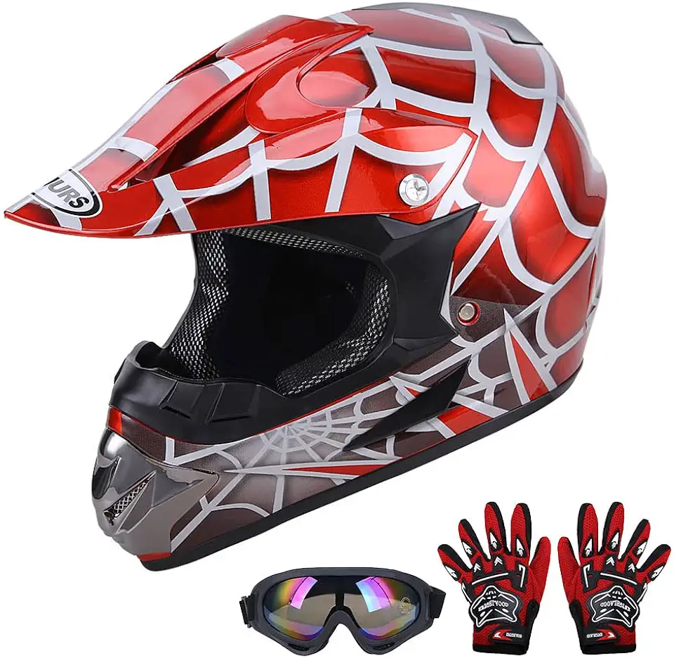 DOT Youth Dirt Bike Helmet for Boys & Girls Ages 5-14, Four Wheeler, Motocross, BMX, MX, UTV, Snowmobile, Go Kart, Racing, Skateboard, Baseball