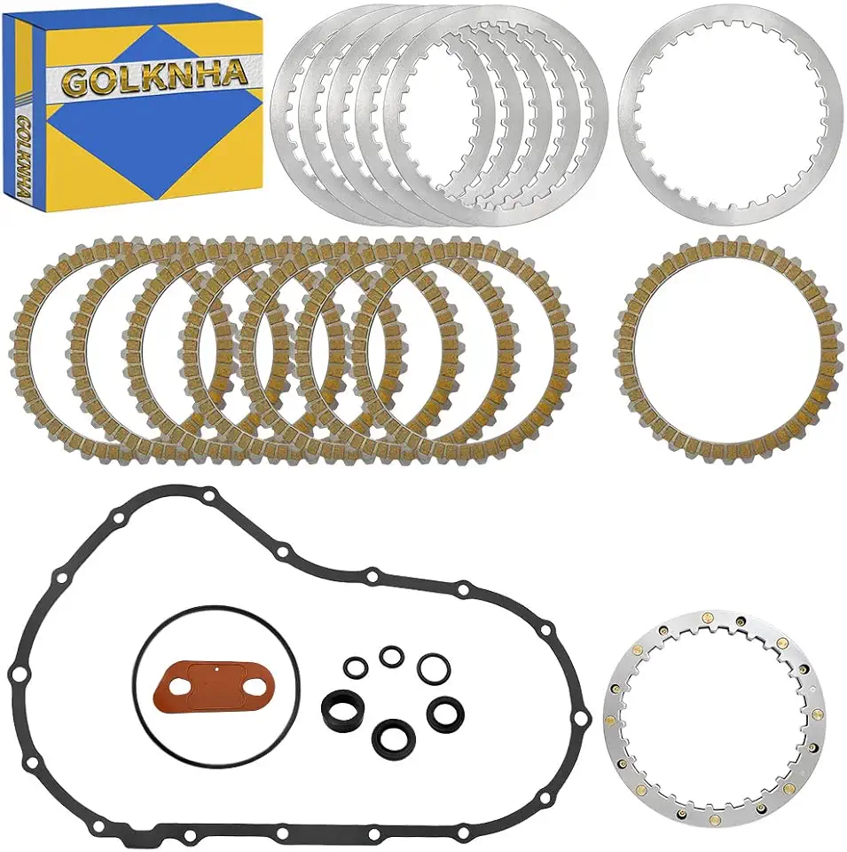 Clutch Kit & Friction Plate & Clutch Primary Cover Gasket Compatible with Iron 883 1200 XL883N XL1200NS Sportster 883 1200 2004-2022 OEM# 34955-04 37911-90 37913-90 37977-90