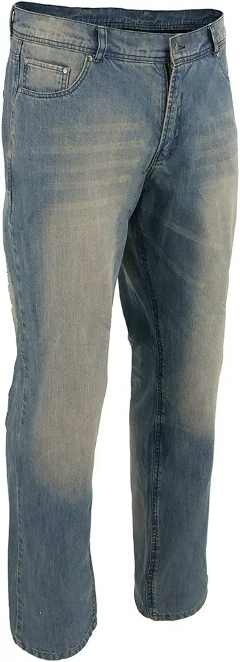 Milwaukee Leather MDM5002 Men's Metro Blue CE Armored Motorcycle Riding Denim Jeans Reinforced w/Aramid Fibers