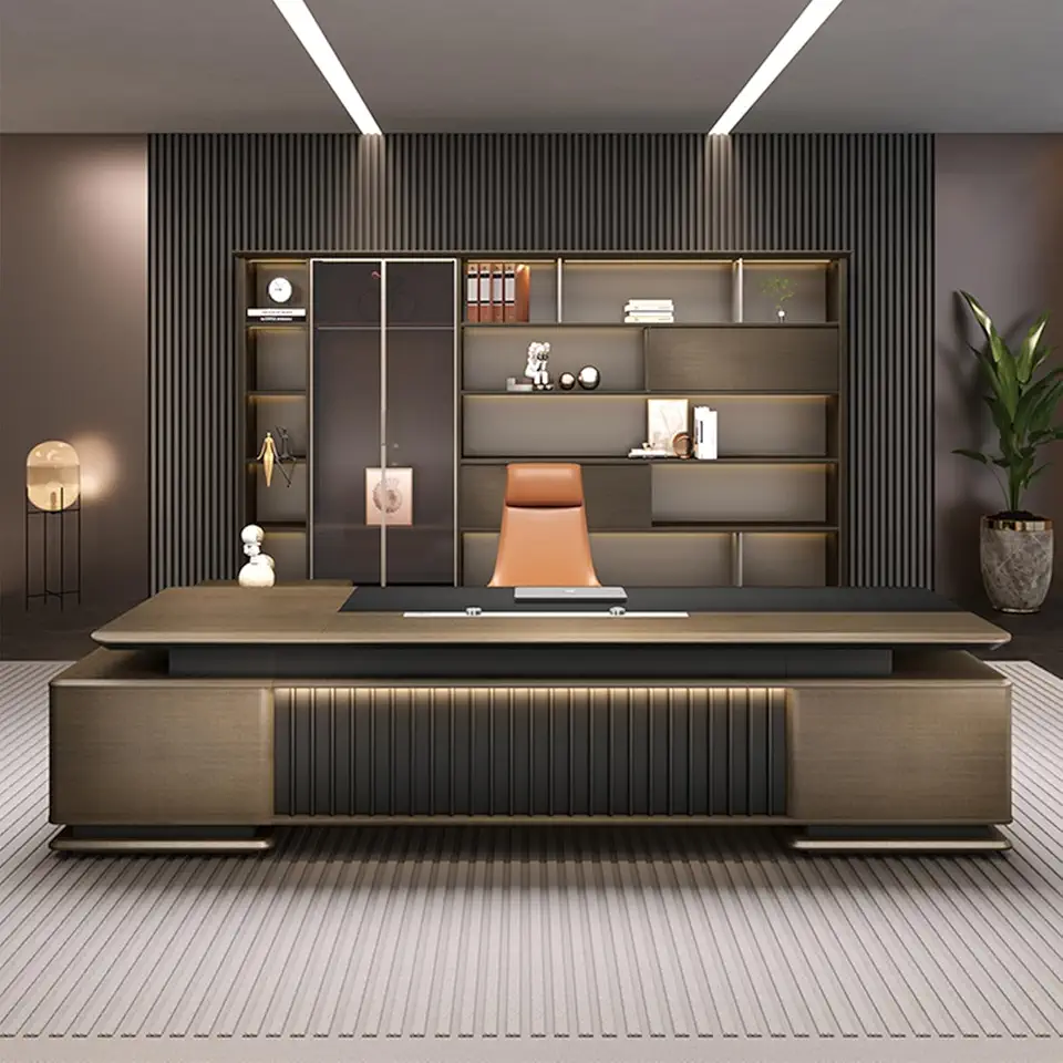 YZABEL Modern L Shaped Corner Executive Desk with Widen File Drawers and Power Outlets, 94 inch Computer Desk with Lateral Cabinet, Gaming Table Business Furniture Set Workstation for CEO Boss