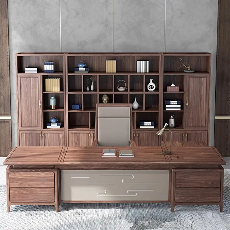 YZABEL Wood L Shaped Executive Office Desk with File Drawers and Cable Management, 94 inch Computer Desk with Lateral Cabinet, Study Table Business Furniture Set Workstation for Home Office