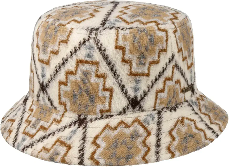Stetson Navajo Bucket Hat Jersey Wool Blend Packable Patterned Women Autumn Winter Made in EU