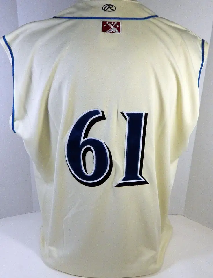 Clearwater Threshers #61 Game Used Cream Jersey Vest DP13414 - Game Used MLB Jerseys
