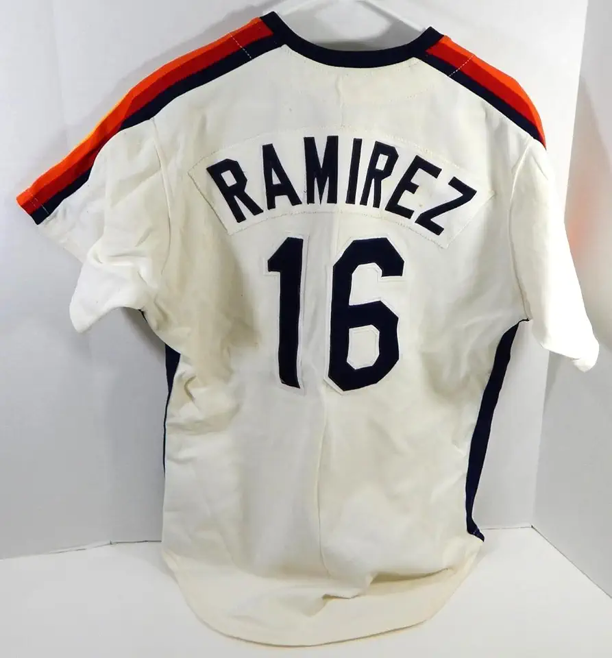 1988-92 Houston Astros Rafael Ramirez #16 Game Used Cream Jersey 40 DP23591 - Game Used MLB Jerseys