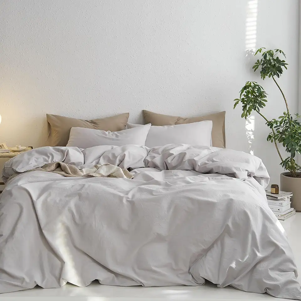 PURE ERA Jersey Knit Duvet Cover Set 100% T-Shirt Cotton Super Soft Comfy 3pc Bedding Set with Zipper Closure (Solid Dark Beige, Cal King)