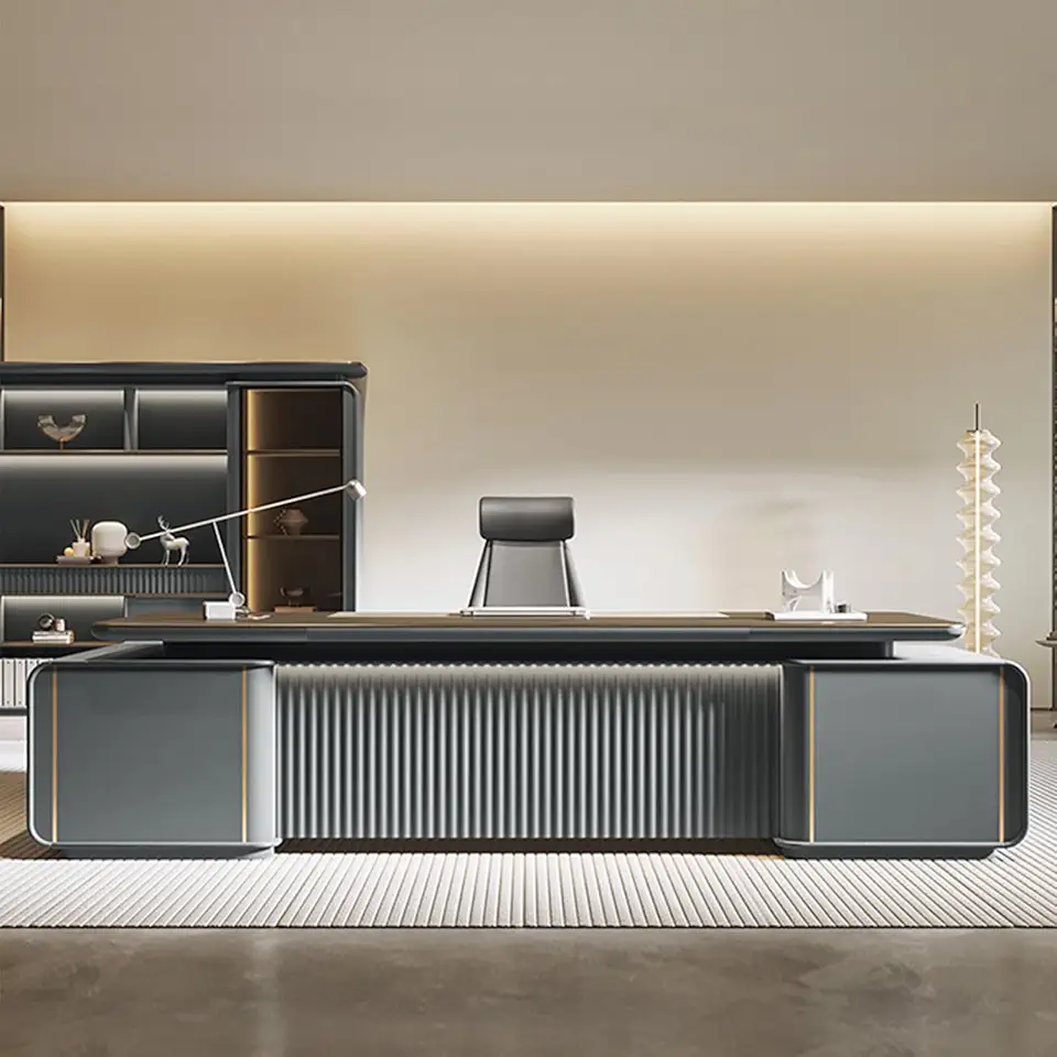 Modern L Shaped Computer Desk with Lateral Cabinet, Office Desk Home Office Furniture with Drawers Gaming Table Workstation Drawers, Business Furniture for Home Office