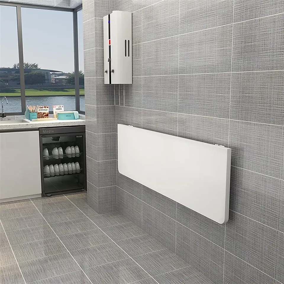 Wall-Mounted Folding Bar Table for Breakfast for Small Spaces Dining Table with Hinged Lid for Home Office Garage Garden or Laundry Room White 80 x 30 cm/31 inches (50 x 30 cm/20 inches)