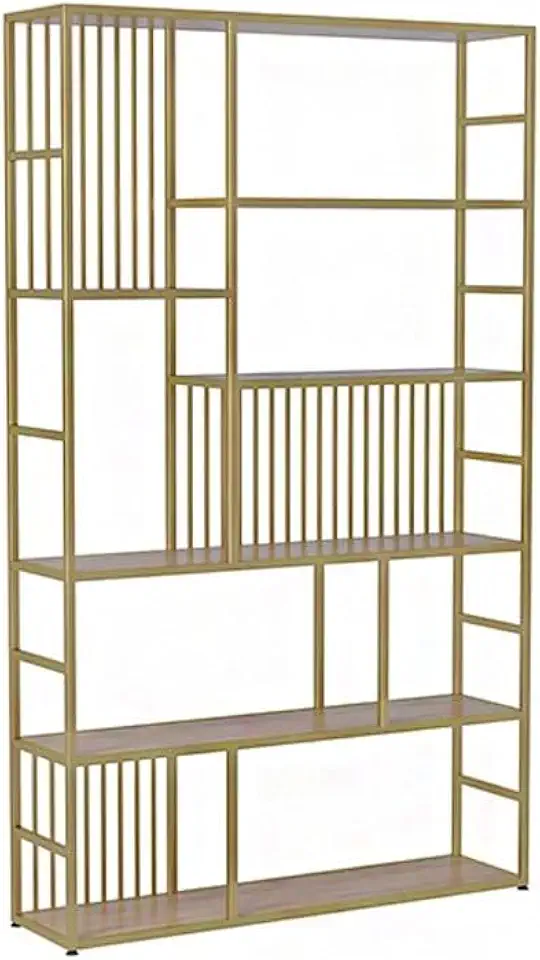 Nordic Style Multi Layer Wrought Iron Bookshelf for Living Room and Office Elegant Design for Art Display and Space Partitioning 60X30X200Cm(100 * 30 * 200Cm)