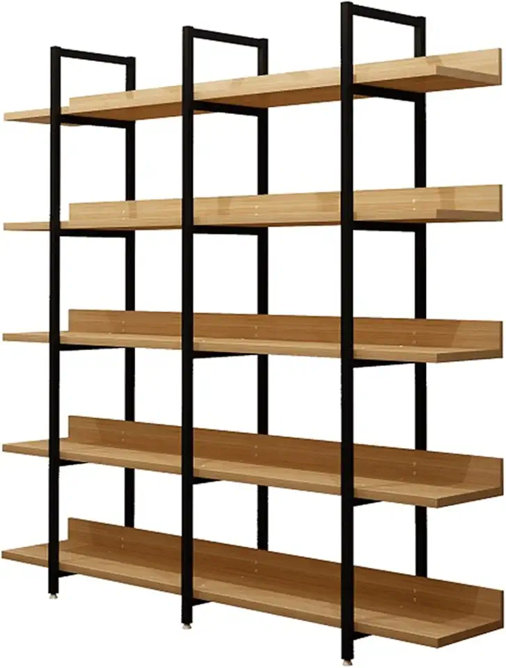 Bookshelf Floor display stand Bookshelf Shelf Bookcase Wall Living Room Floor Multi-layer Shelf Cabinet Layered Rack Display Rack Steel Wood Wrought Iron art Industrial Bookshelf (Color : 06)