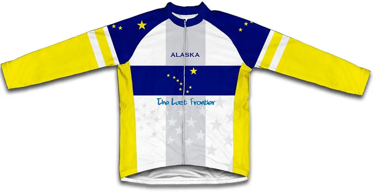 ScudoPro Alaska Flag Winter Thermal Cycling Jersey for Men