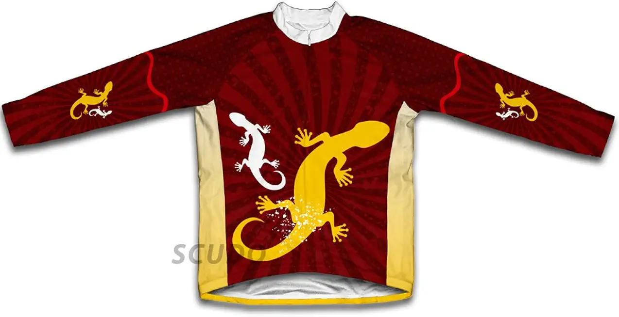 ScudoPro Red Lizard Desert Winter Thermal Cycling Jersey for Women