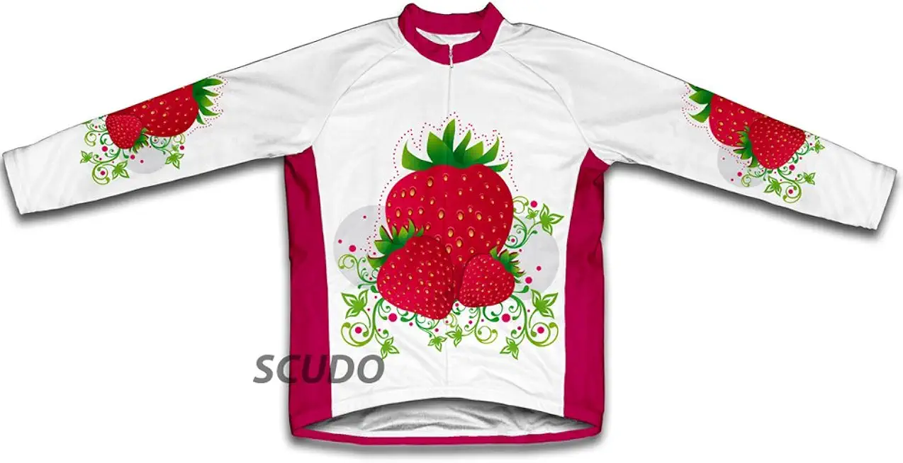ScudoPro Strawberry Winter Thermal Cycling Jersey for Men