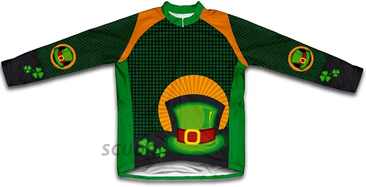 ScudoPro St. Patrick's Day Lucky Hat Winter Thermal Cycling Jersey for Men