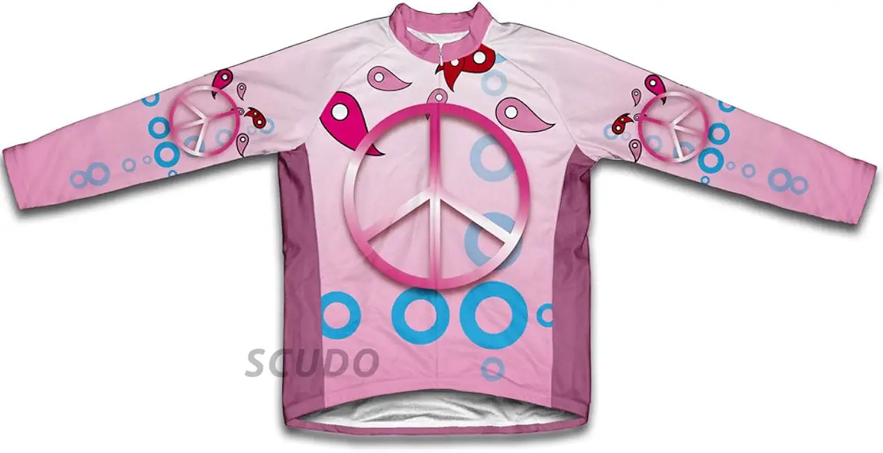 ScudoPro Pink Peace Winter Thermal Cycling Jersey for Women