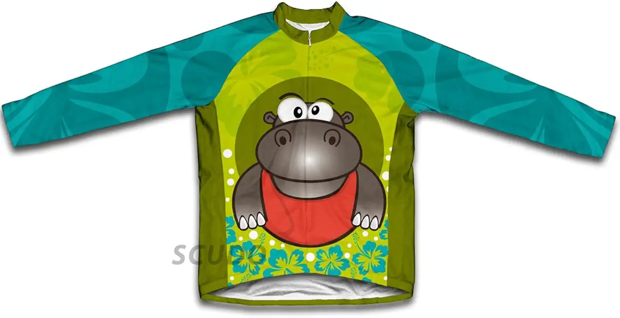 ScudoPro Flowery Hippo Winter Thermal Cycling Jersey for Men