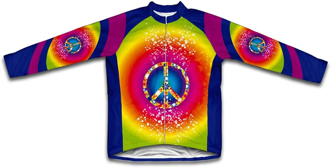 ScudoPro Tie Dye Hippy Winter Thermal Cycling Jersey for Men