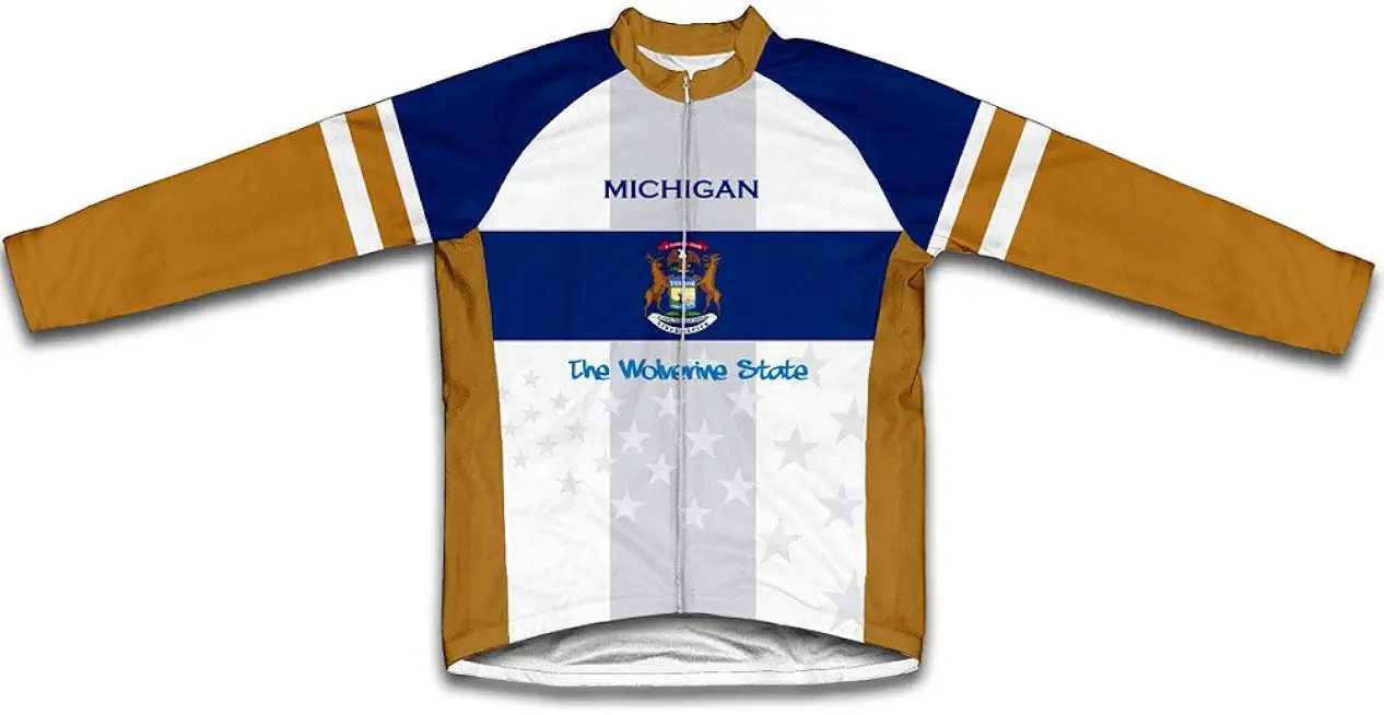 ScudoPro Michigan Flag Winter Thermal Cycling Jersey for Women