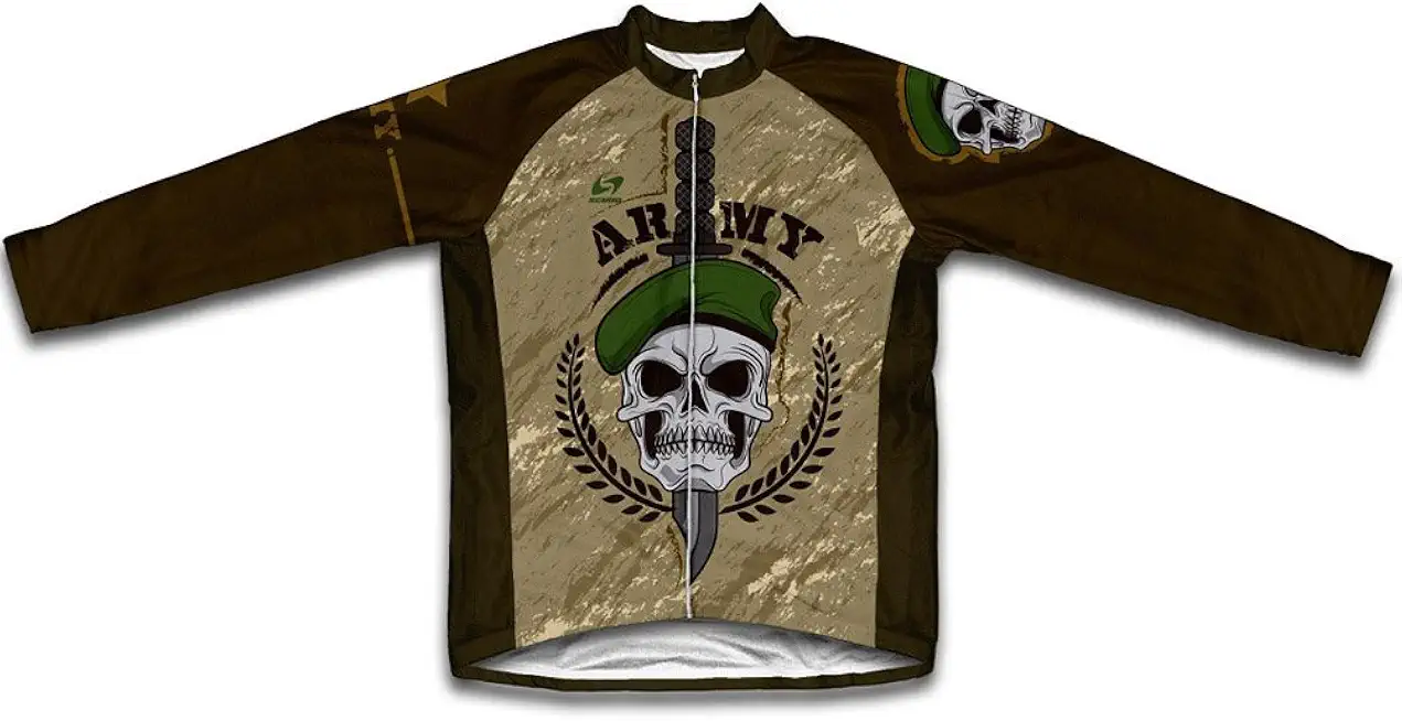 ScudoPro Army Skull Winter Thermal Cycling Jersey for Men