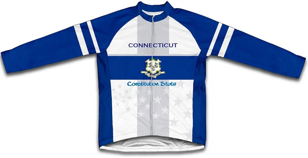 ScudoPro Connecticut Flag Winter Thermal Cycling Jersey for Women