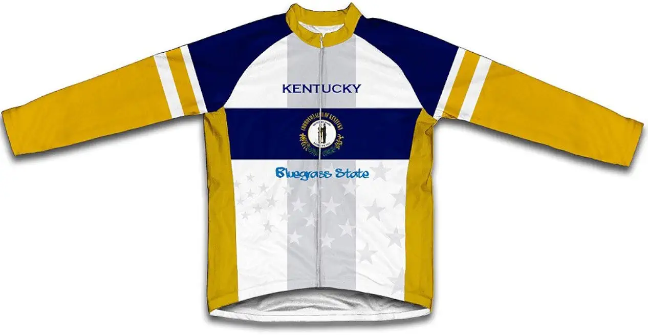 ScudoPro Kentucky Flag Winter Thermal Cycling Jersey for Men