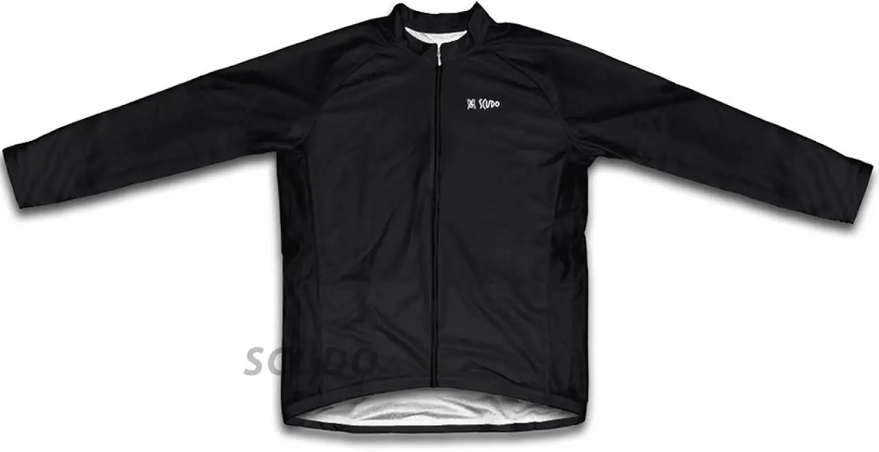 ScudoPro Black Winter Thermal Cycling Jersey for Men