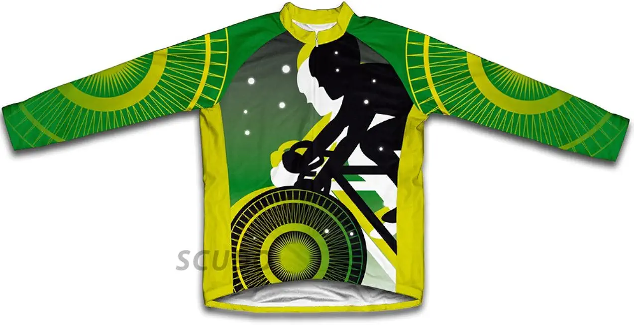 ScudoPro Green Lanter Biker Winter Thermal Cycling Jersey for Men