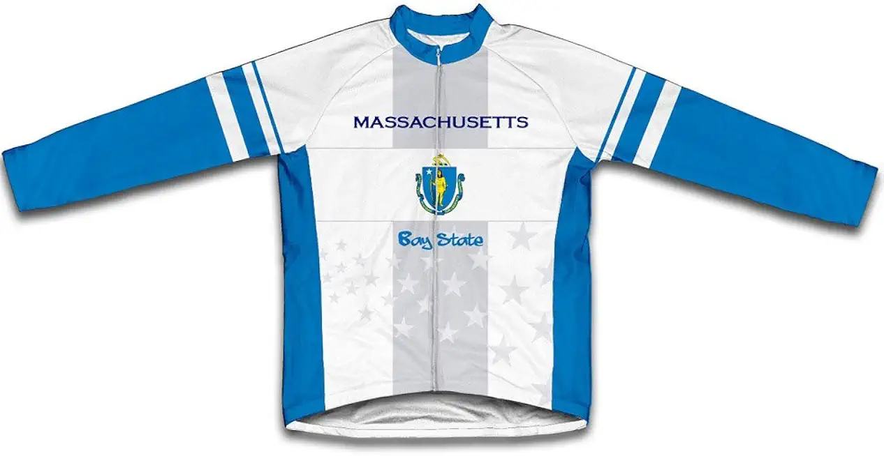 ScudoPro Massachusetts Flag Winter Thermal Cycling Jersey for Women
