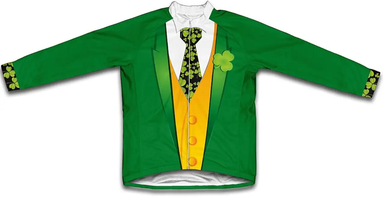 ScudoPro Iris Tuxedo St. Patrick's Day Winter Thermal Cycling Jersey for Women