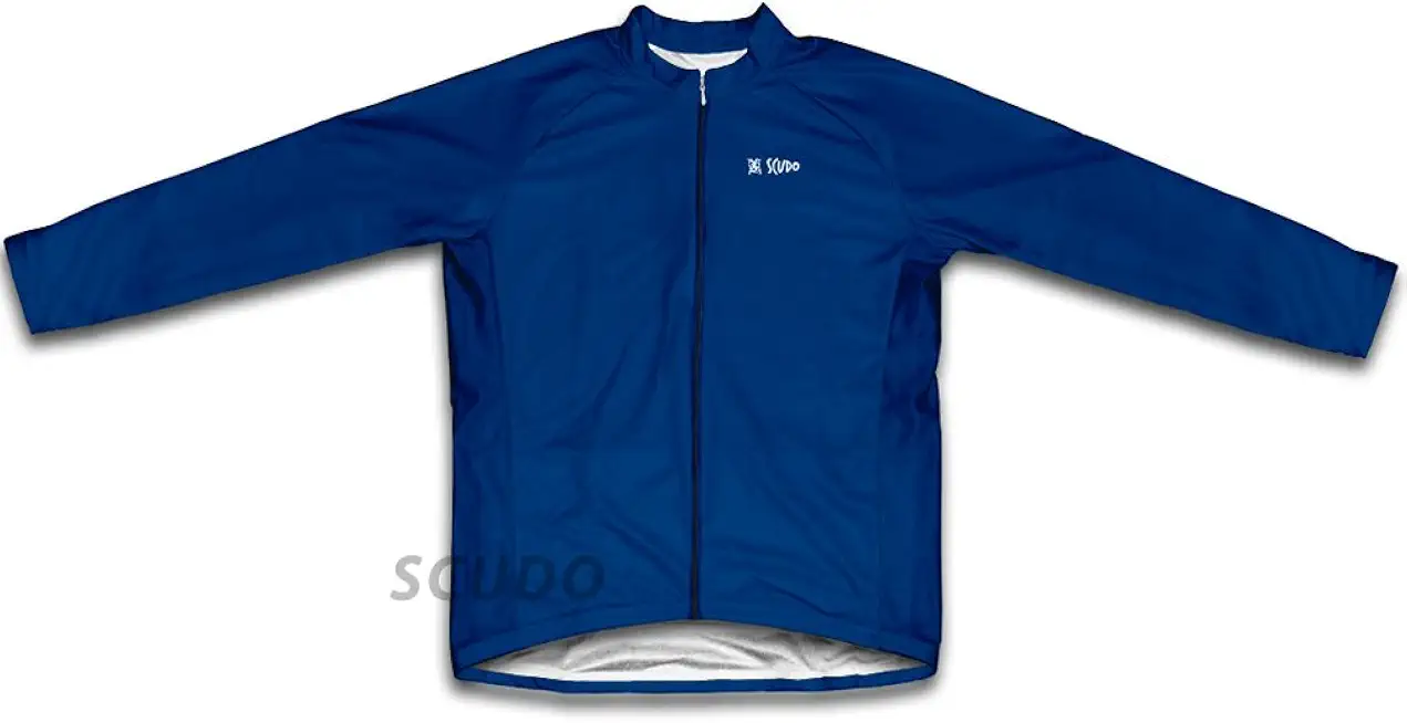 ScudoPro Dark Blue Winter Thermal Cycling Jersey for Men