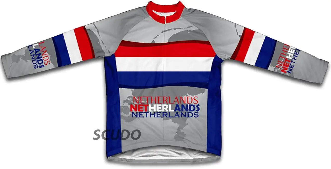 ScudoPro Netherlands Winter Thermal Cycling Jersey for Men