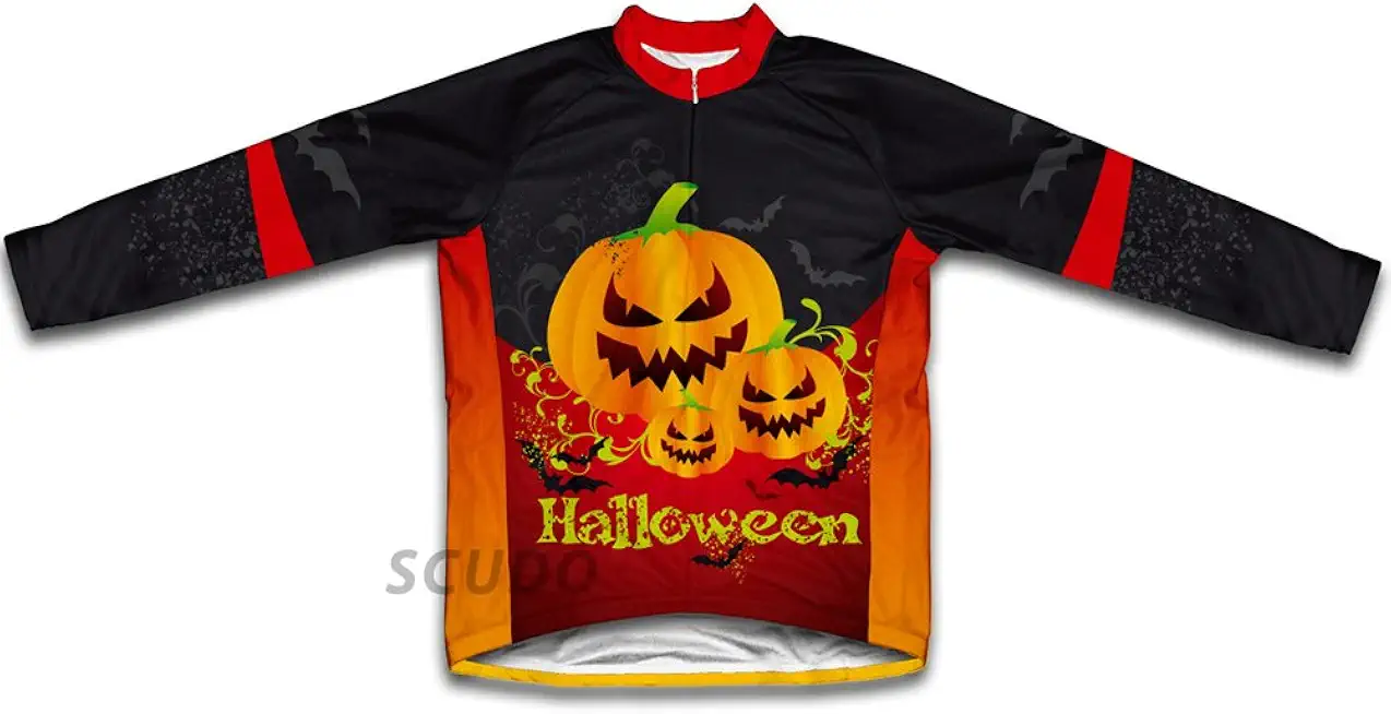 ScudoPro Creepy Pumpkins Winter Thermal Cycling Jersey for Women