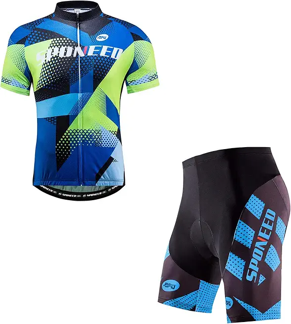 Padded Biking Shorts Bike Half Pants Cycling Bottoms Men's Bike Jersey Bicycle Shirt Tops Full Zip US XL