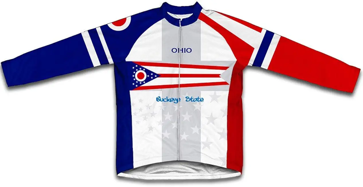 ScudoPro Ohio Flag Winter Thermal Cycling Jersey for Men