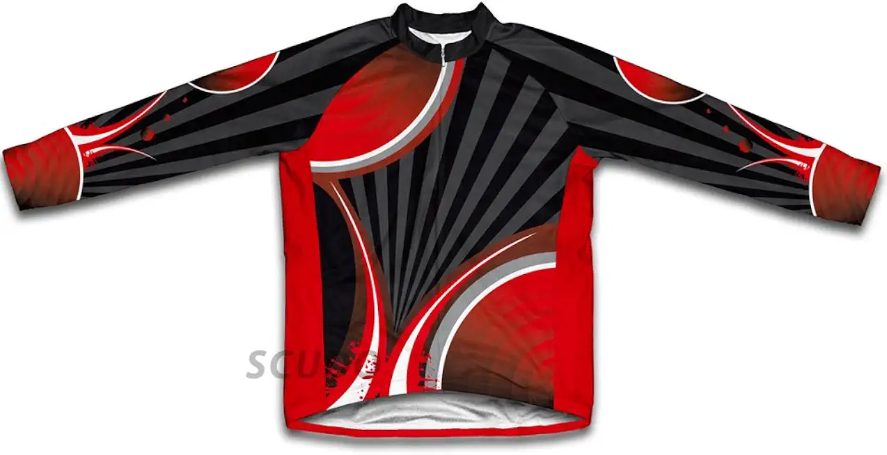 ScudoPro Black Red Striker Winter Thermal Cycling Jersey for Women