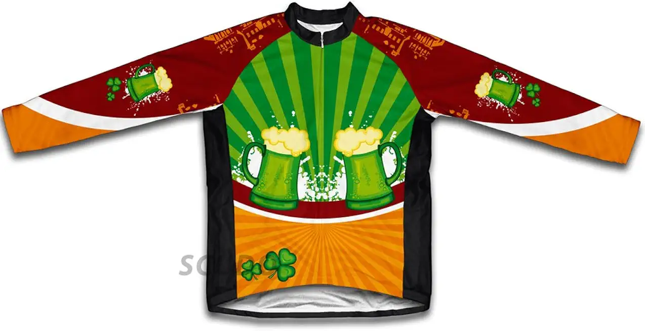 ScudoPro St. Patrick's Day Lucky Goods Winter Thermal Cycling Jersey for Women
