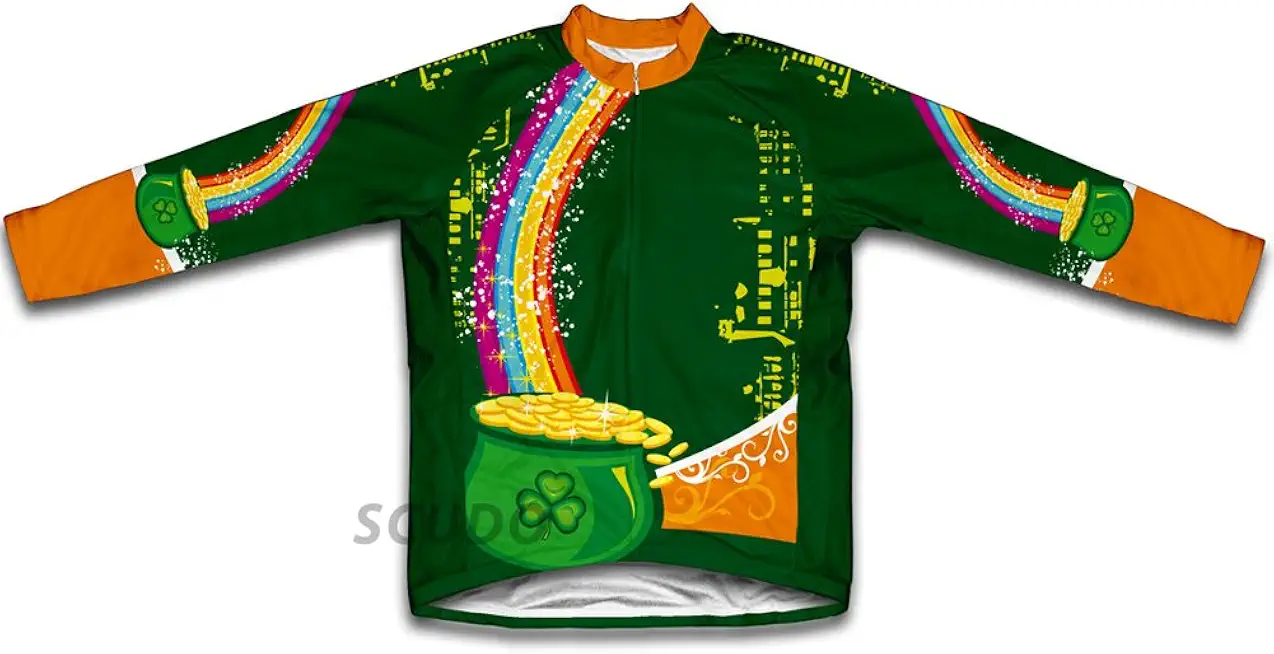 ScudoPro St. Patrick's Day Jackpot Winter Thermal Cycling Jersey for Men