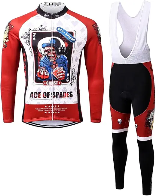 Thriller Rider Sports Mens Ace of Spades Outdoor Sports Mountain Bike Short Sleeve Cycling Jersey