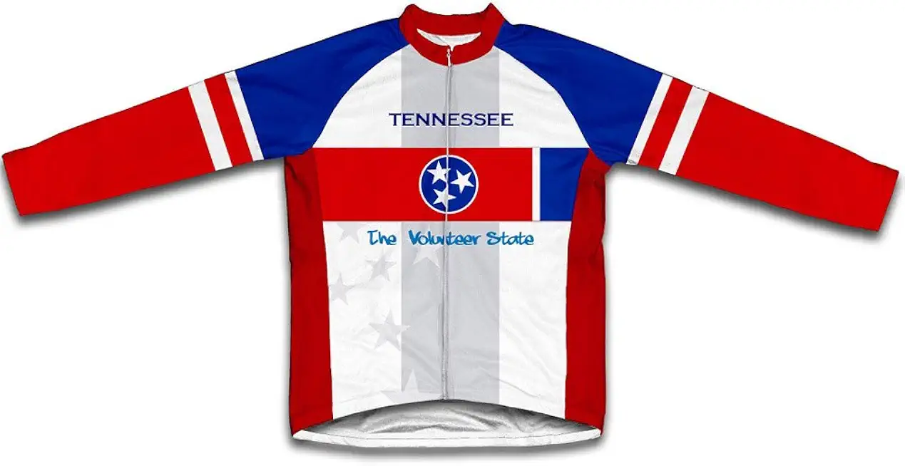 ScudoPro Tennessee Flag Winter Thermal Cycling Jersey for Men